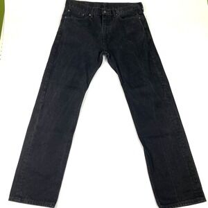 Levis 505 Jeans Men 36x34 Black Wash Red Tab 100% Cotton Straight Leg